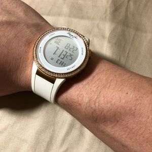 Kenneth Cole White Digital Silicone & Gold Watch